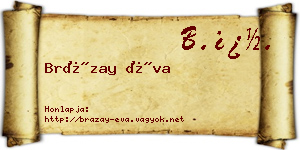 Brázay Éva névjegykártya